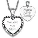 Heart Shaped Necklace with Children's Names