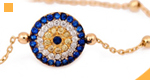 Evil Eye Gold Bracelets from Turkey. 14k Turkish gold bracelets and evil eye charms with evil eye beads