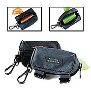 Mighty Paw Dog Poop Bag Holder, Premium Quality Pick-up Bag Zippered Pouch, Includes Carabiner Hook and 1 Roll of Pic...