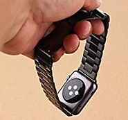 Apple Watch Band, iWatch Stainless Steel Metal Replacement Bands with Durable Folding Clasp + WatchBand Size Remover ...