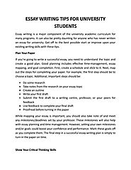 ESSAY WRITING TIPS FOR UNIVERSITY STUDENTS
