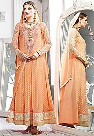 Orange Color Georgette Designer Salwar Kameez