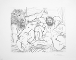Scène bacchique au Minotaure - Signed Picasso Etching - John Szoke