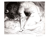 Minotaure caressant du Mufle la Main - Signed Picasso Print - John Szoke