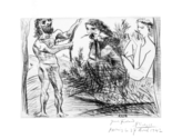 Homme Façonnant un Arc Devant - Signed Picasso Print - John Szoke