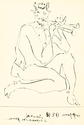Faune Flûtiste. II - Original Picasso Print - John Szoke