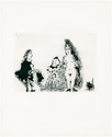 Célestine et Fille, avec un Chat et un jeune Client - Original Picasso Print - John Szoke