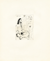 Homme nu assis en Tailleur, et deux Femmes - Original Picasso Print - John Szoke