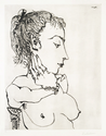 Buste de Femme à la queue de cheval - Signed Picasso Print - John Szoke