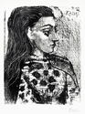 Buste au Corsage à Carreaux - Picasso Signed Lithograph - John Szoke