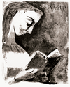 Jacqueline lisant - Original Picasso Lithograph - John Szoke