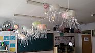 Making a school jellyfish with water bottles