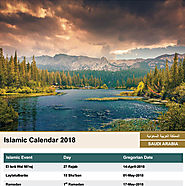 Calendrier islamique 2018 / Calendrier Hijri 1439