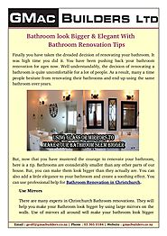 Bathroom look Bigger & Elegant With Bathroom Renovation Tips