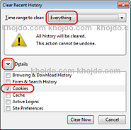 How to clear or delete Cookies in Mozilla firefox - Khojdo