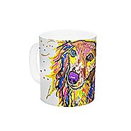 Kess InHouse Rebecca Fischer "Leela" Daschund Ceramic Coffee Mug, 11 oz, Multicolor