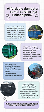 Affordable Dumpster Rental Service in Philadelphia