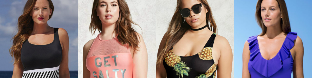 Headline for 10+ Plus Size One-Piece Swimsuits Under $25