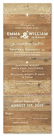 Send n Sealed Woodsy Wedding Invitations ~ Elegant Back Country by ForeverFiances Weddings on 100% Recycled Paper