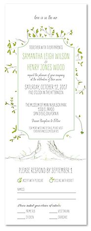 Send n Sealed Wedding invitations on 100% Recycled Paper - Our Tree by ForeverFiances