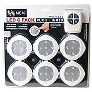 GLP0001 - LED Wireless Puck Lights with Remote and Batteries - 6 pack