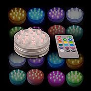 Submersible LED RGB Puck Light 4 Pack - 14 LEDs Per Puck W/Remote Control Great For Weddings & Special Events