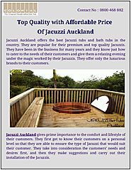 Top Quality with Affordable Price of Jacuzzi Auckland