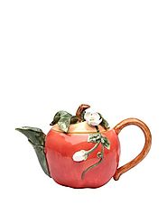 CG 801-47 Apple Shaped Teapot with White Blossom top