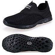 Pooluly Women's Lightweight Athletic Quick Drying Mesh Aqua Slip-on Water Shoes