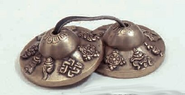 Asta Mangala Eight Auspicious Symbols Mini Tibetan Cymbals (Tingsha)