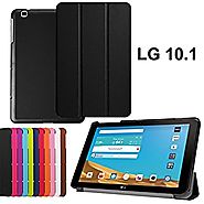 LG G PAD X 10.1 V930 Leather Folio Case,LG G PAD X 10.1 inch Cover,Folding case Slim PU leather Cover for LG G Pad 2 ...