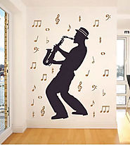 Saxophonist Fabric Sticker Wall Decoration