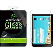 LG G Pad X 10.1 Screen Protector, Dmax Armor [Tempered Glass] 0.3mm 9H Hardness, Anti-Scratch, Anti-Fingerprint, Bubb...