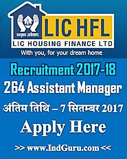 LIC Housing Finance Assistant Recruitment (LICHFL) 2017 | Apply For 264 Assistant Manager Online