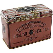 Floral Tea Tin with 40 English Breakfast Teabags