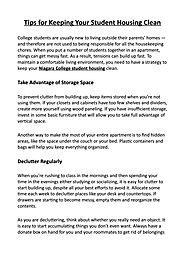 Tips for Keeping Your Student Housing Clean