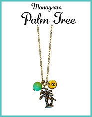 Custom Monogram Palm Tree Necklaces