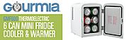 Gourmia GMF-600 Gourmia GMF600 Portable 6 Can Mini Fridge Cooler and Warmer for Home ,Office, Car or Boat AC & DC, Wh...