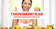 Complete 7 Days GM Diet Plan Vegetarians by Dietkundali