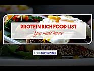 Complete protein rich food list and its importance - You Should Know