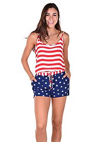 Women's American Flag Romper $38 @ Tipsy Elves