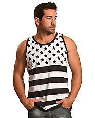 Cody James Men's Black and White American Flag Tank $22 @ Country Outfitter