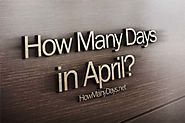 How Many Days are in April 2018?