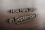 How Many Days are in September 2017?