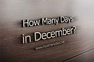 How Many Days are in December 2017?
