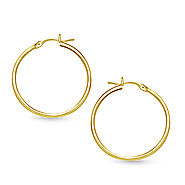 Slender Hoop Earrings in 14K Yellow Gold