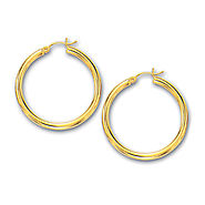 14K Yellow Gold Medium Size Hoop Earrings
