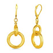 Link Dangle Earrings in 14K Yellow Gold