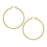 Classic Slim Hoop Earrings in 14K Yellow Gold
