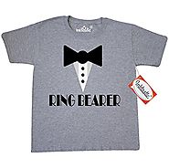 Inktastic Big Boys' Ringbearer Mock Tux Wedding Tuxedo Youth T-Shirt Youth X-Small (2-4) Athletic Heather